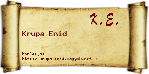 Krupa Enid névjegykártya